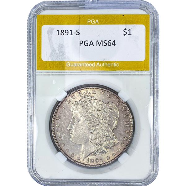 1891-S Morgan Silver Dollar PGA MS64