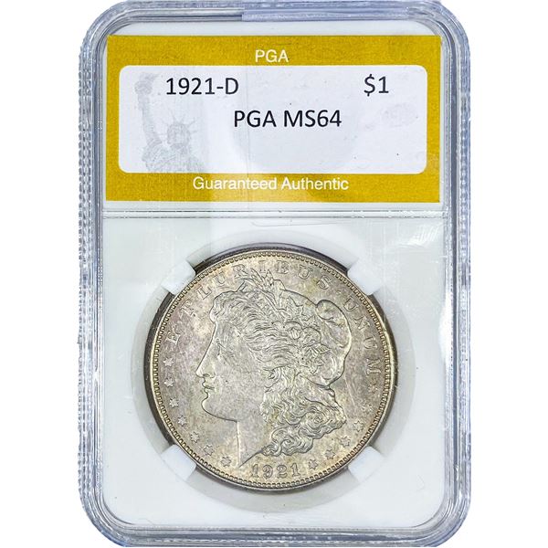 1921-D Morgan Silver Dollar PGA MS64