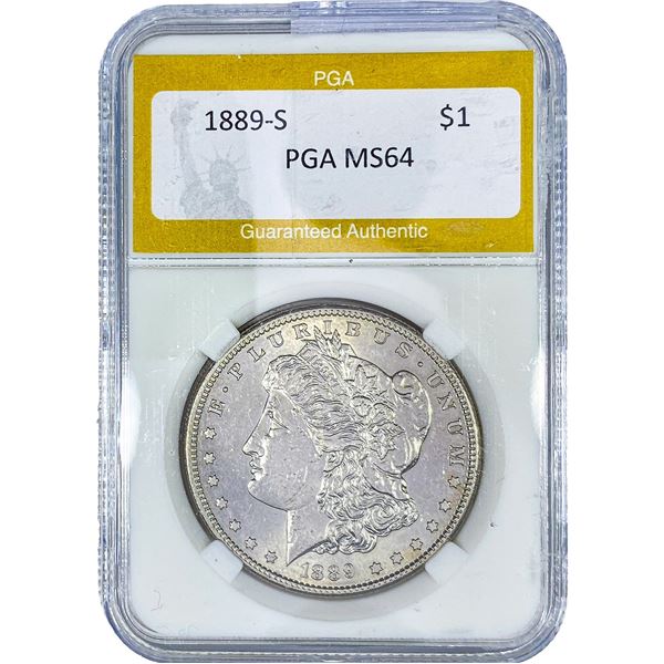 1889-S Morgan Silver Dollar PGA MS64