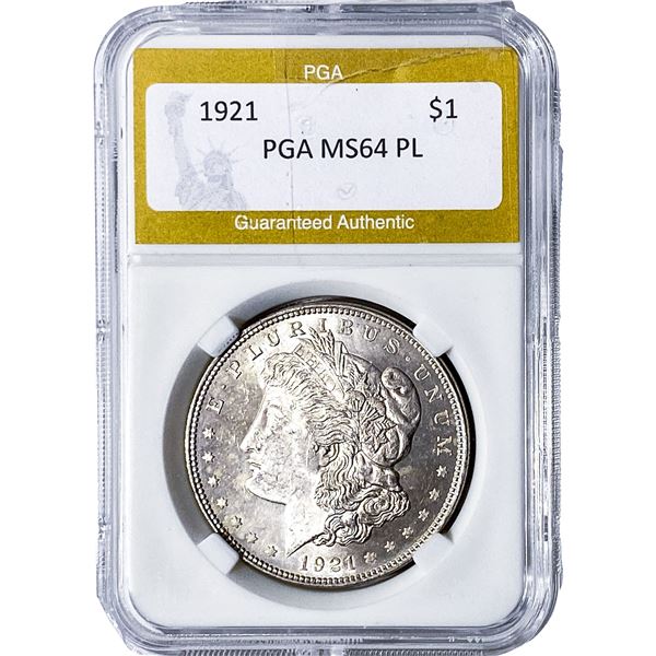1921 Morgan Silver Dollar PGA MS64 PL