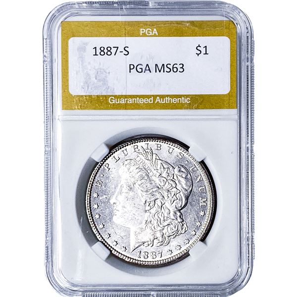 1887-S Morgan Silver Dollar PGA MS63