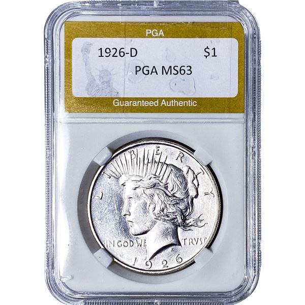 1926-D Silver Peace Dollar PGA MS63