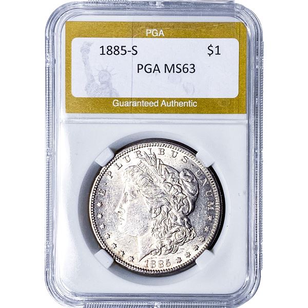 1885-S Morgan Silver Dollar PGA MS63