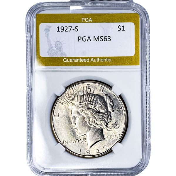 1927-S Silver Peace Dollar PGA MS63