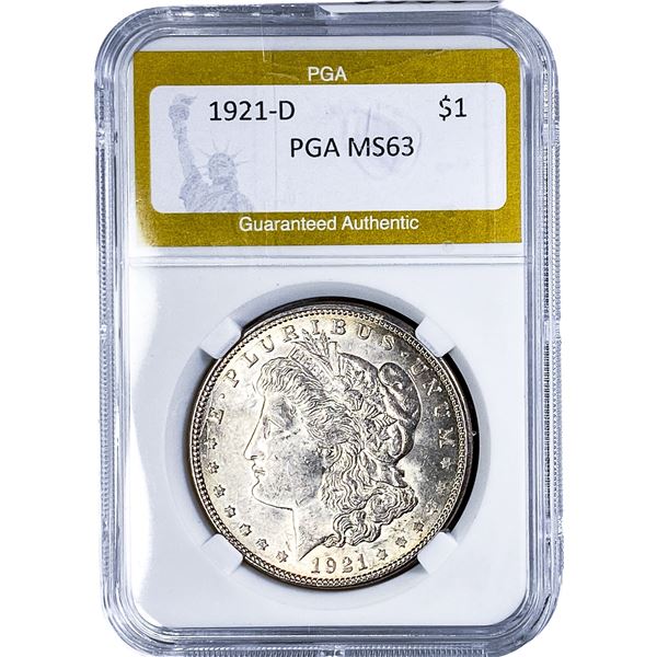 1921-D Morgan Silver Dollar PGA MS63