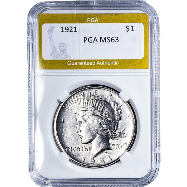 1921 Silver Peace Dollar PGA MS63