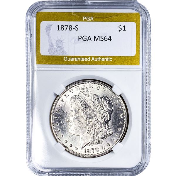 1878-S Morgan Silver Dollar PGA MS64