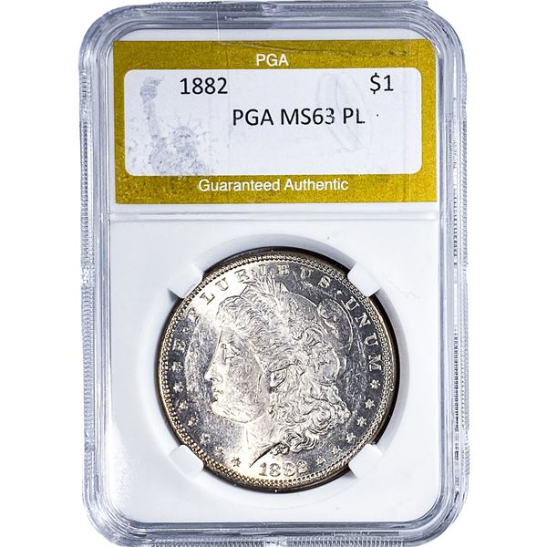 1882 Morgan Silver Dollar PGA MS63 PL