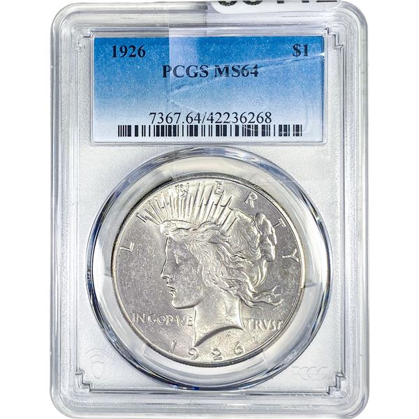 1926 Silver Peace Dollar PCGS MS64