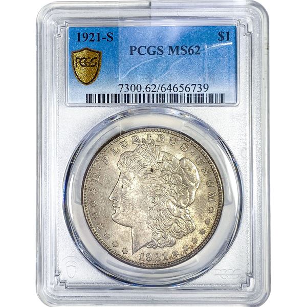1921-S Morgan Silver Dollar PCGS MS62