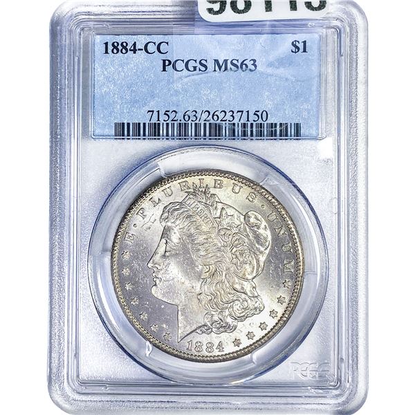 1884-CC Morgan Silver Dollar PCGS MS63