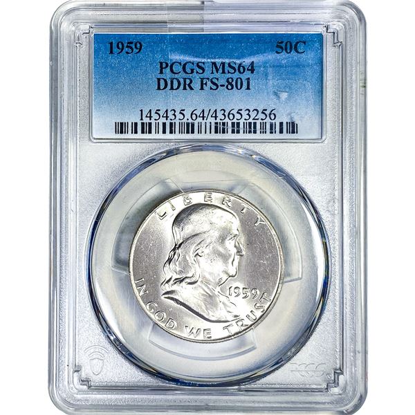 1959 Franklin Half Dollar PCGS MS64 DDR