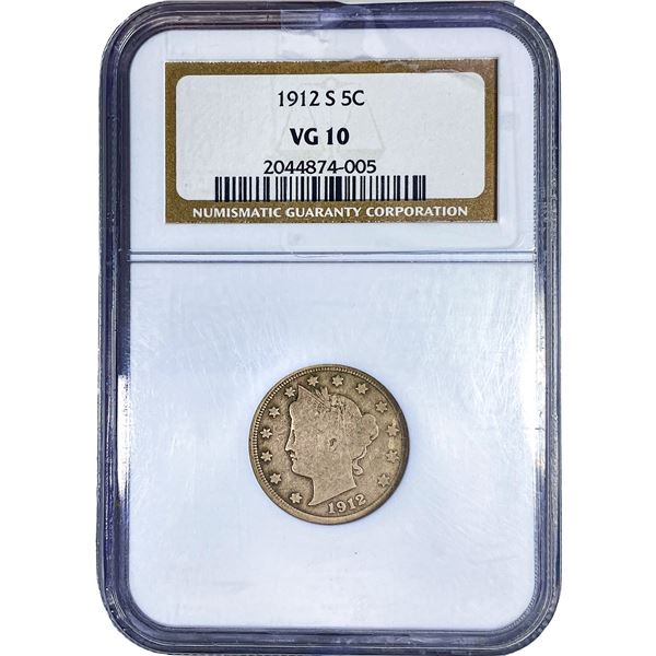 1912-S Liberty Victory Nickel NGC VG10