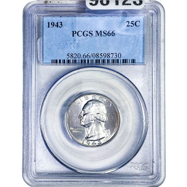 1943 Washington Silver Quarter PCGS MS66