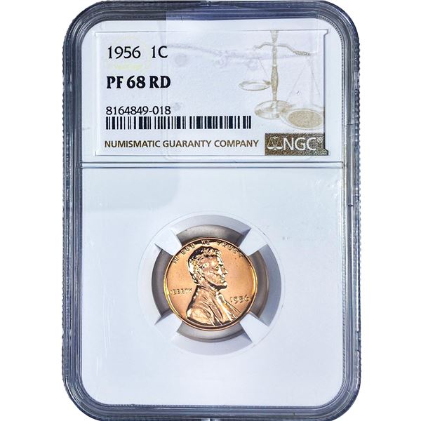 1956 Wheat Cent NGC PF68 RD
