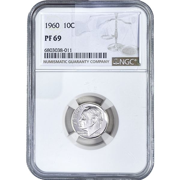 1960 Roosevelt Dime NGC PF69