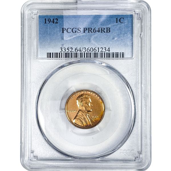 1942 Wheat Cent PCGS PR64 RB