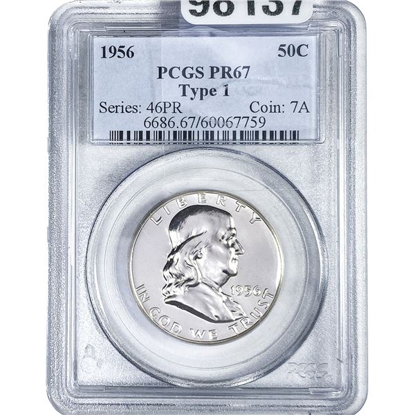 1956 Franklin Half Dollar PCGS PR67 Type 1