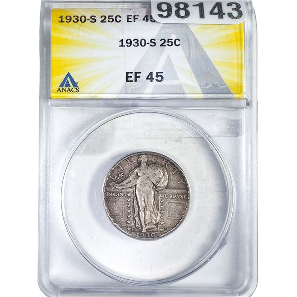 1930-S Standing Liberty Quarter ANACS EF45