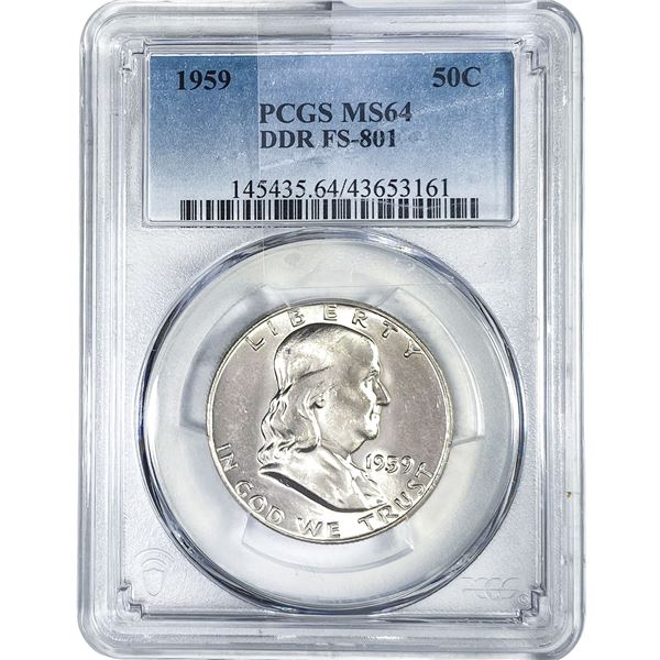 1959 Franklin Half Dollar PCGS MS64 DDR