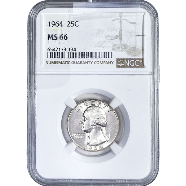 1964 Washington Silver Quarter NGC MS66