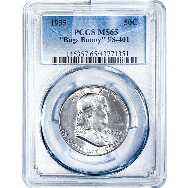 1955 Franklin Half Dollar PCGS MS65 "Bugs Bunny"