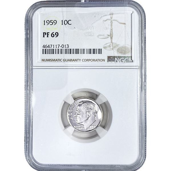 1959 Roosevelt Dime NGC PF69