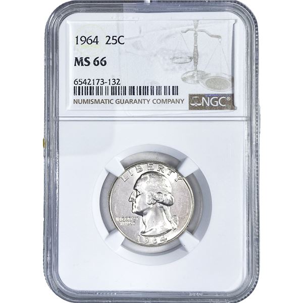 1964 Washington Silver Quarter NGC MS66
