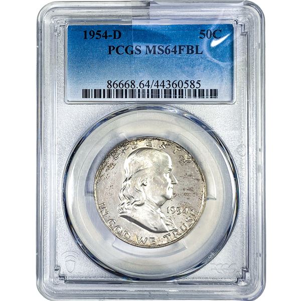 1954-D Franklin Half Dollar PCGS MS64 FBL