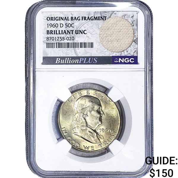 1960-D Franklin Half Dollar NGC BU Orig. Bag Frag.