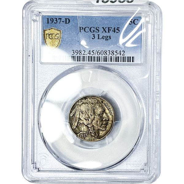 1937-D Buffalo Nickel PCGS XF45 3 Legs