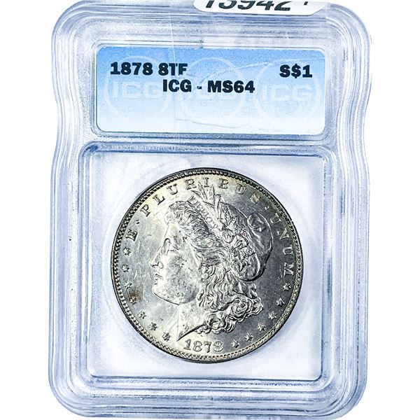 1878 7TF Morgan Silver Dollar ICG MS64