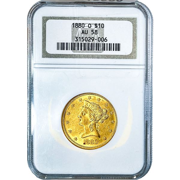 1888-O $10 Gold Eagle NGC AU58