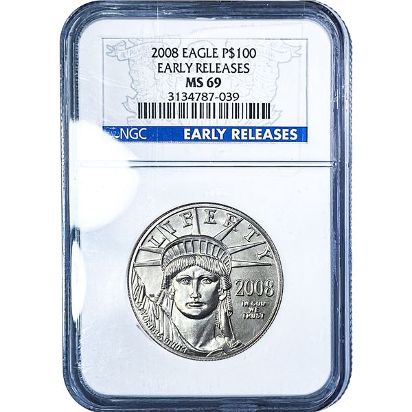 2008 $100 Platinum Eagle NGC MS69