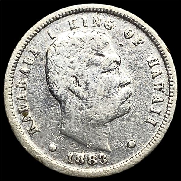 1883 Silver 10 Cents Hawaii Dime NEARLY  UNCIRCULATED