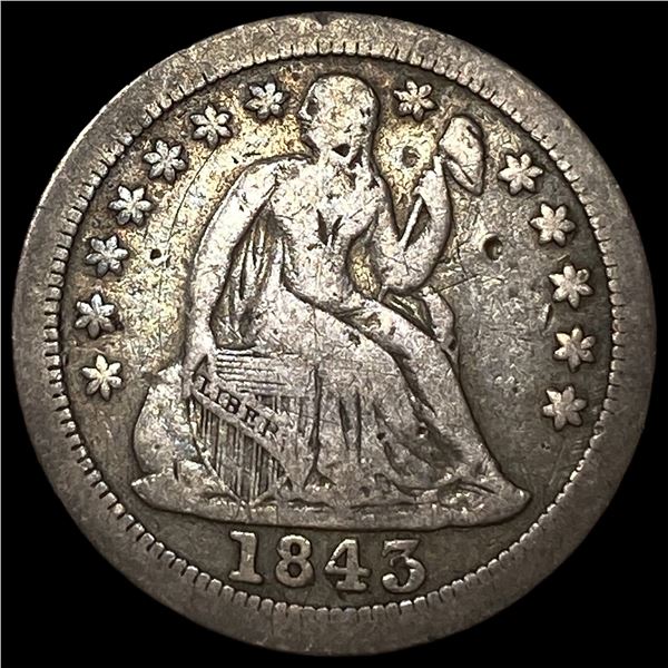 1843-O Seated Liberty Silver Dime LIGHTLY  CIRCULATED