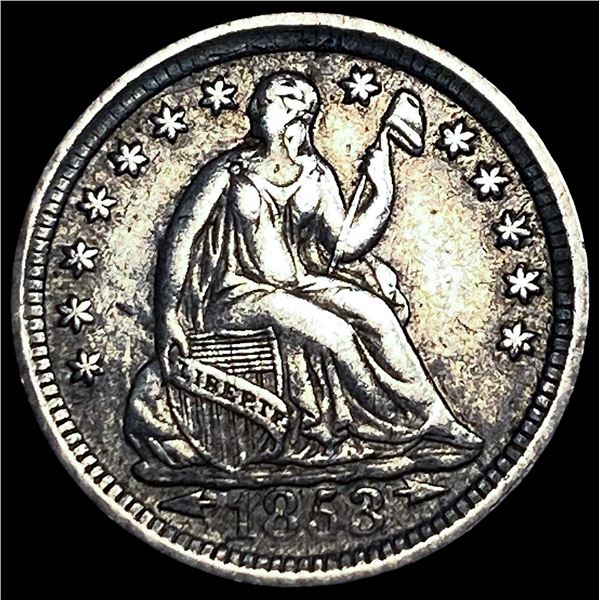1853 Arrows Seated Liberty Half Dime NEARLY  UNCIRCULATED
