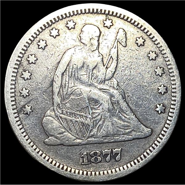1877-S Silver Seated Liberty Quarter ABOUT  UNCIRCULATED