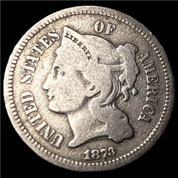 1873 Nickel Three-Cent Piece LIGHTLY  CIRCULATED