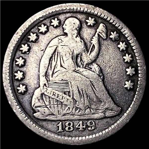 1849 Silver Seated Liberty Half Dime LIGHTLY  CIRCULATED