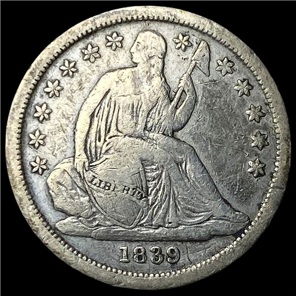 1839 Seated Liberty Dime LIGHTLY CIRCULATED