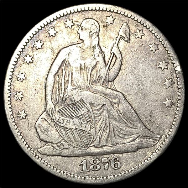 1876 Silver Seater Liberty Half Dollar  CLOSELY UNCIRCULATED