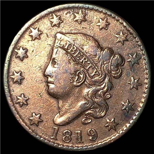 1819 Coronet Head Large Cent CLOSELY  UNCIRCULATED