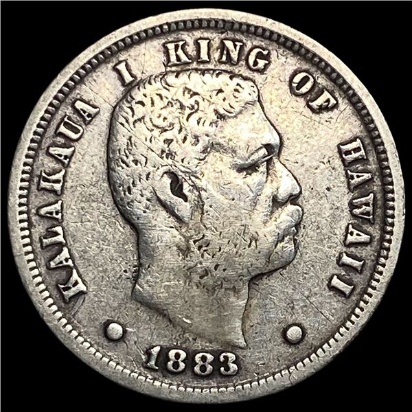 1883 Hawaii Silver 10 Cents LIGHTLY  CIRCULATED