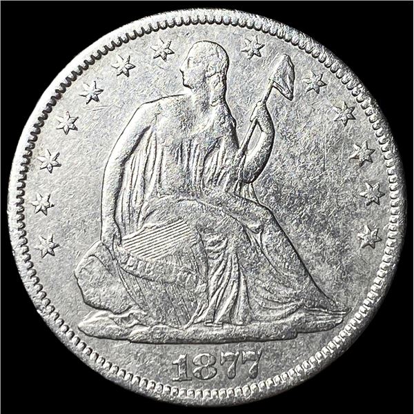 1877-CC Silver Seated Liberty Half Dollar  CLOSELY UNCIRCULATED
