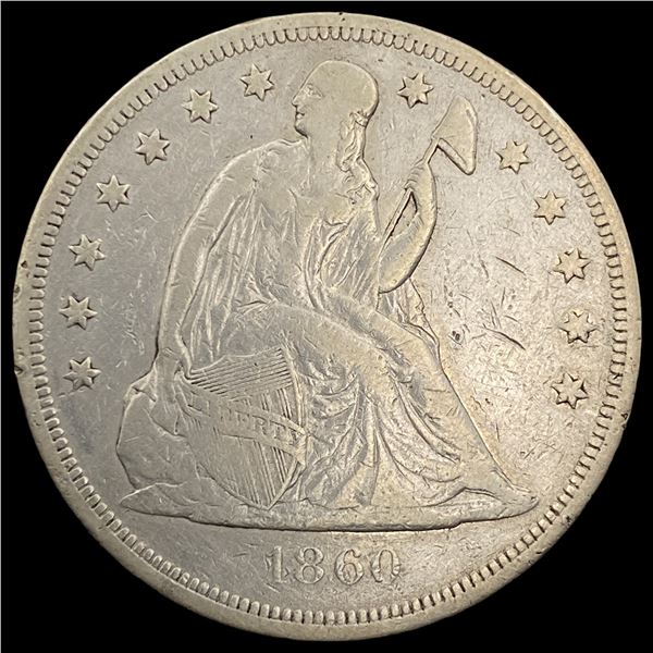 1860-O Seated Liberty Dollar LIGHTLY CIRCULATED