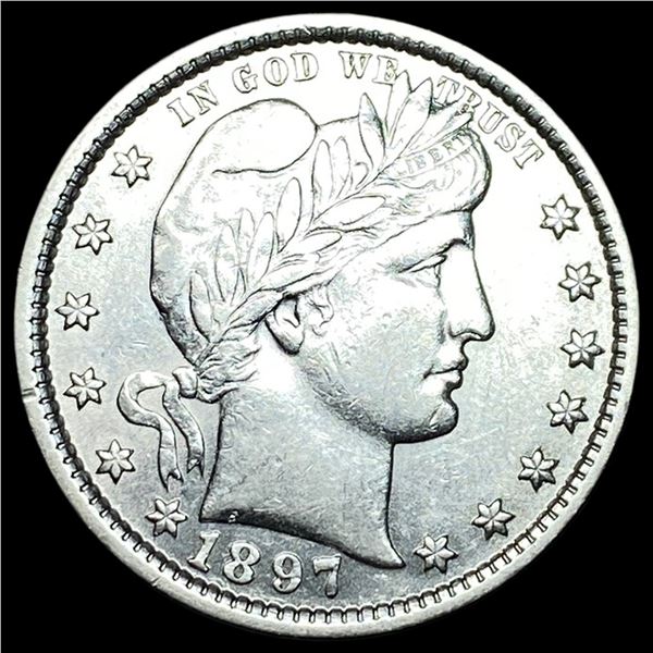 1897 Barber Silver Quarter GEM BU