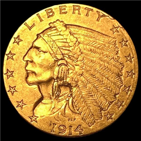 1914-D Gold Indian Head Quarter Eagle $2.50  UNCIRCULATED