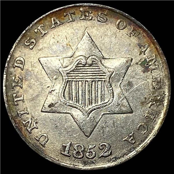 1852 Silver Three-Cent Piece CLOSELY  UNCIRCULATED