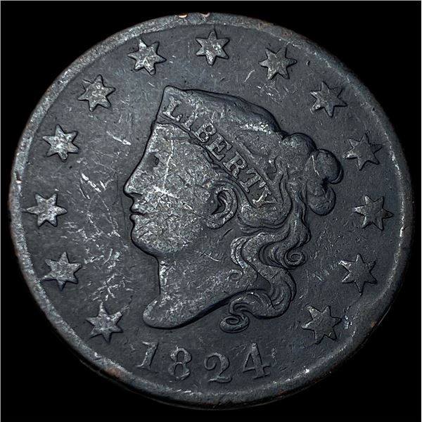 1824 Coronet Head Large Cent LIGHTLY  CIRCULATED